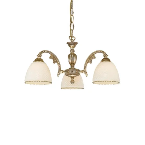 Люстра подвесная  L 7105/3 Reccagni Angelo бежевая на 3 лампы, основание золотое в стиле классический  фото 2